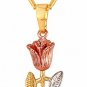 U7 Cute Red Rose Flower Charm Bracelet/Earrings / Ring Women Girls 18K Gold Red