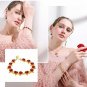 U7 Cute Red Rose Flower Charm Bracelet/Earrings / Ring Women Girls 18K Gold Red