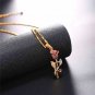 U7 Cute Red Rose Flower Charm Bracelet/Earrings / Ring Women Girls 18K Gold Red