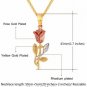 U7 Cute Red Rose Flower Charm Bracelet/Earrings / Ring Women Girls 18K Gold Red