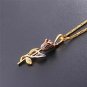U7 Cute Red Rose Flower Charm Bracelet/Earrings / Ring Women Girls 18K Gold Red