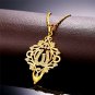 U7 Round Circle/Chandelier/Moon Design Pendant 18K Gold Plated Chain Allah C)