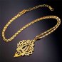 U7 Round Circle/Chandelier/Moon Design Pendant 18K Gold Plated Chain Allah C)