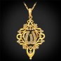 U7 Round Circle/Chandelier/Moon Design Pendant 18K Gold Plated Chain Allah C)