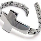 KONOV Stainless Steel Cross Bracelet For Unisex Mens Womens - Silver - 8 Inch