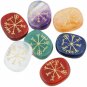 Rockcloud Healing Crystal 7pcs Engraved Vikings Symbol Palm Stones Reiki