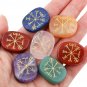 Rockcloud Healing Crystal 7pcs Engraved Vikings Symbol Palm Stones Reiki