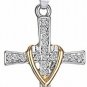 Cross Heart Silver Plated Pendant Necklace Made With AAA Cubic Zirconia, 18 .