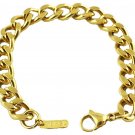 VPKJewelry 18 K Gold Stainless Steel Link Curb Cuban Chain Bracelets 9 Mm (7.0)