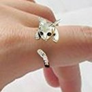 Cat Lovers Kitty Rings Silver-tone, Black, And Gold-tone, Crystal Eyes And Tail