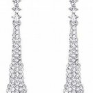 Unique Black Crystal Rhinestone Cluster Teardrop Long Drop Dangle Statement