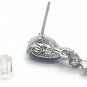 Unique Black Crystal Rhinestone Cluster Teardrop Long Drop Dangle Statement