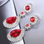 EleQueen Women's Austrian Crystal Dazzling Flower Tear Drop Wedding Dangle Ruby