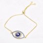 SENFAI Classics Evil Eye Adjustable Bracelet With Yellow Gift Box (Silver 7)