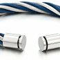 Large Elastic Adjustable Steel Twisted Cable Cuff Bangle Bracelet For Men Women