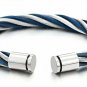 Large Elastic Adjustable Steel Twisted Cable Cuff Bangle Bracelet For Men Women