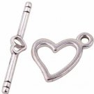 Pandahall 20 Sets 18mm Antique Silver Tibetan Silver Heart Toggle Clasps For