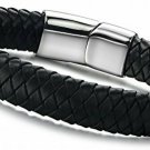 Jstyle Braided Leather Bracelets For Men Bangle Bracelets Fashion Magnetic 8.5