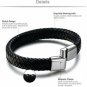 Jstyle Braided Leather Bracelets For Men Bangle Bracelets Fashion Magnetic 8.5
