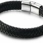 Jstyle Braided Leather Bracelets For Men Bangle Bracelets Fashion Magnetic 8.5