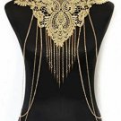 JoJo And Lin Gold Fine Chain Flower Lace Body Chain Bikini Necklace Jewelry (C)