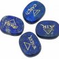 Rockcloud Healing Crystal 4pcs Engraved Triangle Symbol Stones Palm Stones