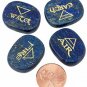 Rockcloud Healing Crystal 4pcs Engraved Triangle Symbol Stones Palm Stones