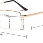 Blue Light Blocking,Reduce Eyestrain,Half-rim Titanium Bridge Computer Gaming