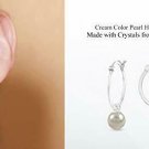 925 Sterling Silver  Hoop Earring Shell Pearl Earring