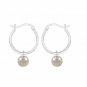 925 Sterling Silver Hoop Earring Shell Pearl Earring