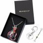 Enamel Printed Cat Box Chain Necklace For Women Teens Cat Lovers Pendants Great