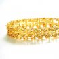 U7 Men 18K Gold Plated Cross Inserted Link Bracelet 12mm Wide 21CM Long