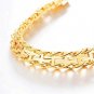 U7 Men 18K Gold Plated Cross Inserted Link Bracelet 12mm Wide 21CM Long