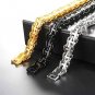 U7 Men 18K Gold Plated Cross Inserted Link Bracelet 12mm Wide 21CM Long