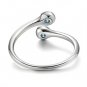 EAMTI Wrap Adjustable 925 Sterling Silver Bloodstone Cubic Zirconia March Ring