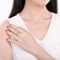 EAMTI Wrap Adjustable 925 Sterling Silver Bloodstone Cubic Zirconia March Ring