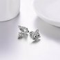 U7 Platinum Plated Rhinestone Crystal Cat Ear Stud Earrings