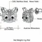 U7 Platinum Plated Rhinestone Crystal Cat Ear Stud Earrings