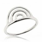 SOVATS Three U Shaped Ring For Women 925 Sterling Silver Rhodium Plated - and 8