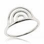 SOVATS Three U Shaped Ring For Women 925 Sterling Silver Rhodium Plated - and 8