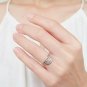 SOVATS Three U Shaped Ring For Women 925 Sterling Silver Rhodium Plated - and 8