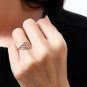 SOVATS Three U Shaped Ring For Women 925 Sterling Silver Rhodium Plated - and 8