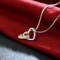 Zealmer White Gold And Gold-Plated Interlocking Hearts Pendant Necklace