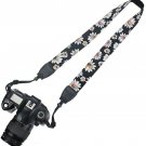 Elvam Camera Neck Shoulder Belt Strap Compatible W ETC DSLR/SLR (Black Flower)
