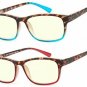 Computer Glasses 2 Pair Anti Glare Anti Reflection Spring Hinge Ombre Color For