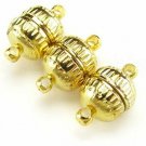 20 Sets - CleverDelights Magnetic Jewelry Clasps - Deco Drum Style - Gold Color