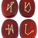 Rockcloud Healing Crystal 4pcs Engraved Angel Symbol Palm Stones Reiki