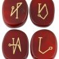 Rockcloud Healing Crystal 4pcs Engraved Angel Symbol Palm Stones Reiki