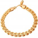 8.3 Inches 7mm Wide 18K Gold Plated Curb Link Chain Bracelet