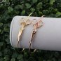 Minimalist Shears Scissor Bangle Stacking Adjustable Wire Bracelet For Gold)